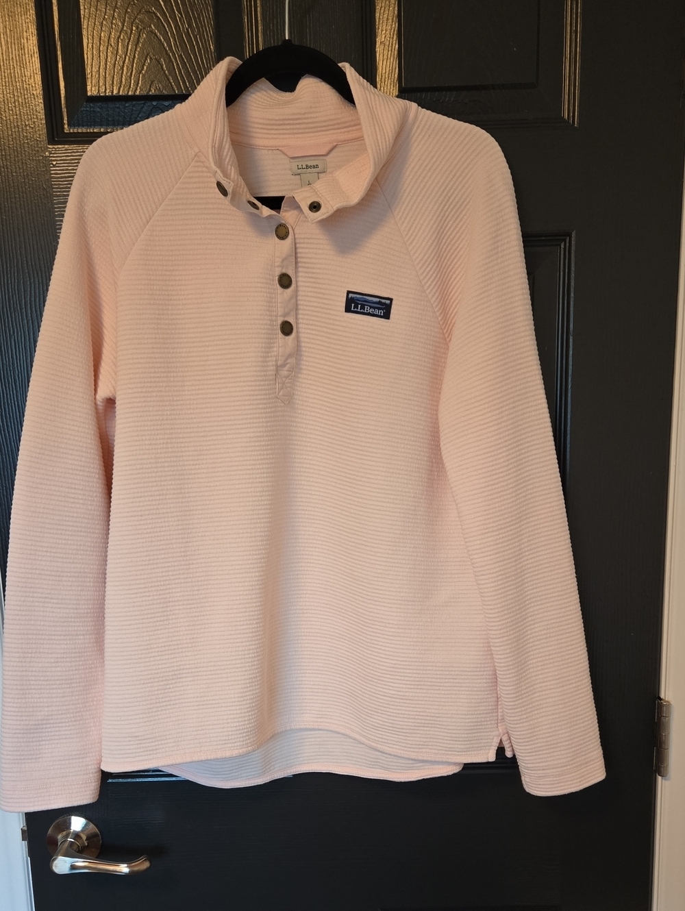L.L. Bean Women's Lakewashed Pale Rose 1/4 Snap Pullover